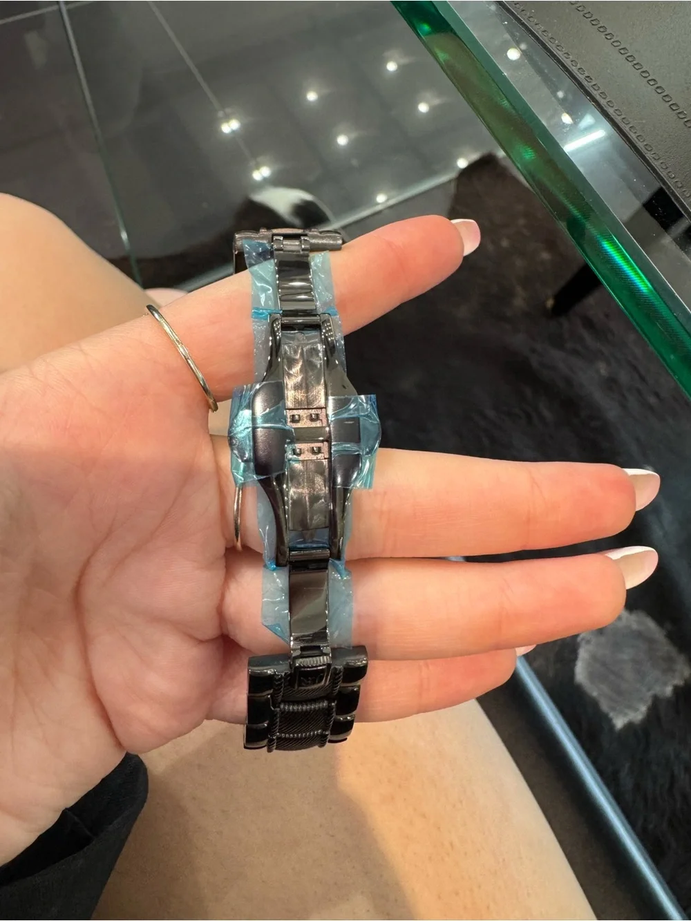 New Judith Ripka Black Chronograph Watch Black MOP Crystal Bezel